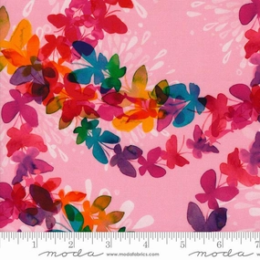Playgrounds Pink Butterfly Swirl Fabric Yardage
