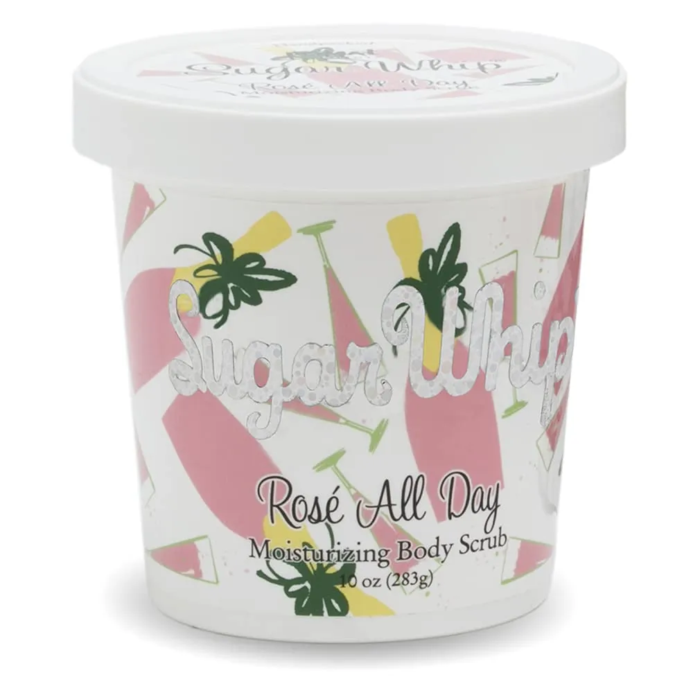 Primal Elements Sugar Scrub, Exfoliating Sugar Whip, Body Cleanser & Moisturizer, Rose All Day, 10 oz Package