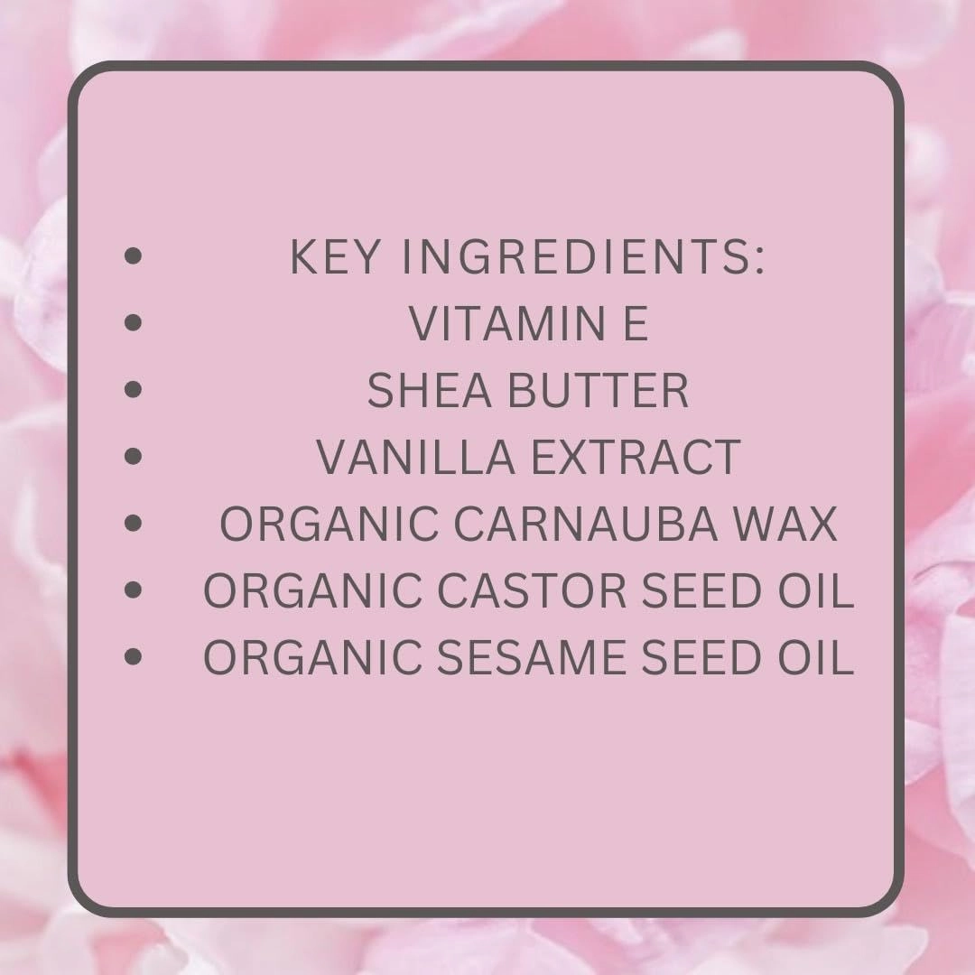 PRIMROSE VANILLA BEAN LIPSTICK, Creamy Formula, Made with Natural, Plant-Based, Organic Oil and Waxes, Paraben Free, Made in the USA. 0.16 oz/4.5 g (Plum Diva)