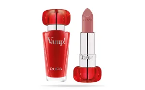 Pupa Milano Vamp! Extreme Colour Lipstick With Plumping Treatment - For Fuller, Defined Lips - Adds Incredible, Deep Color To Lips - Soft Texture Adheres Perfectly - 205 Iconic Nude - 0.123 Oz