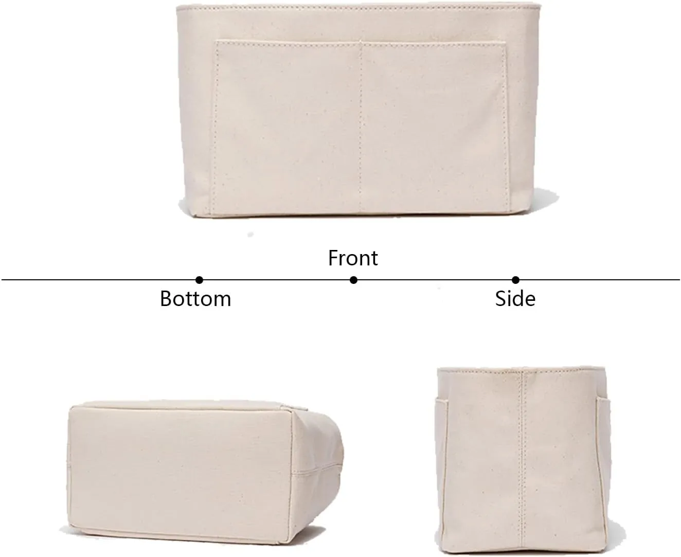 Purse Organizer Insert Bag in Bag Felt Fabric Handbag Organizer 4 Sizes for Speedy Neverfull (Beige,X-Small)