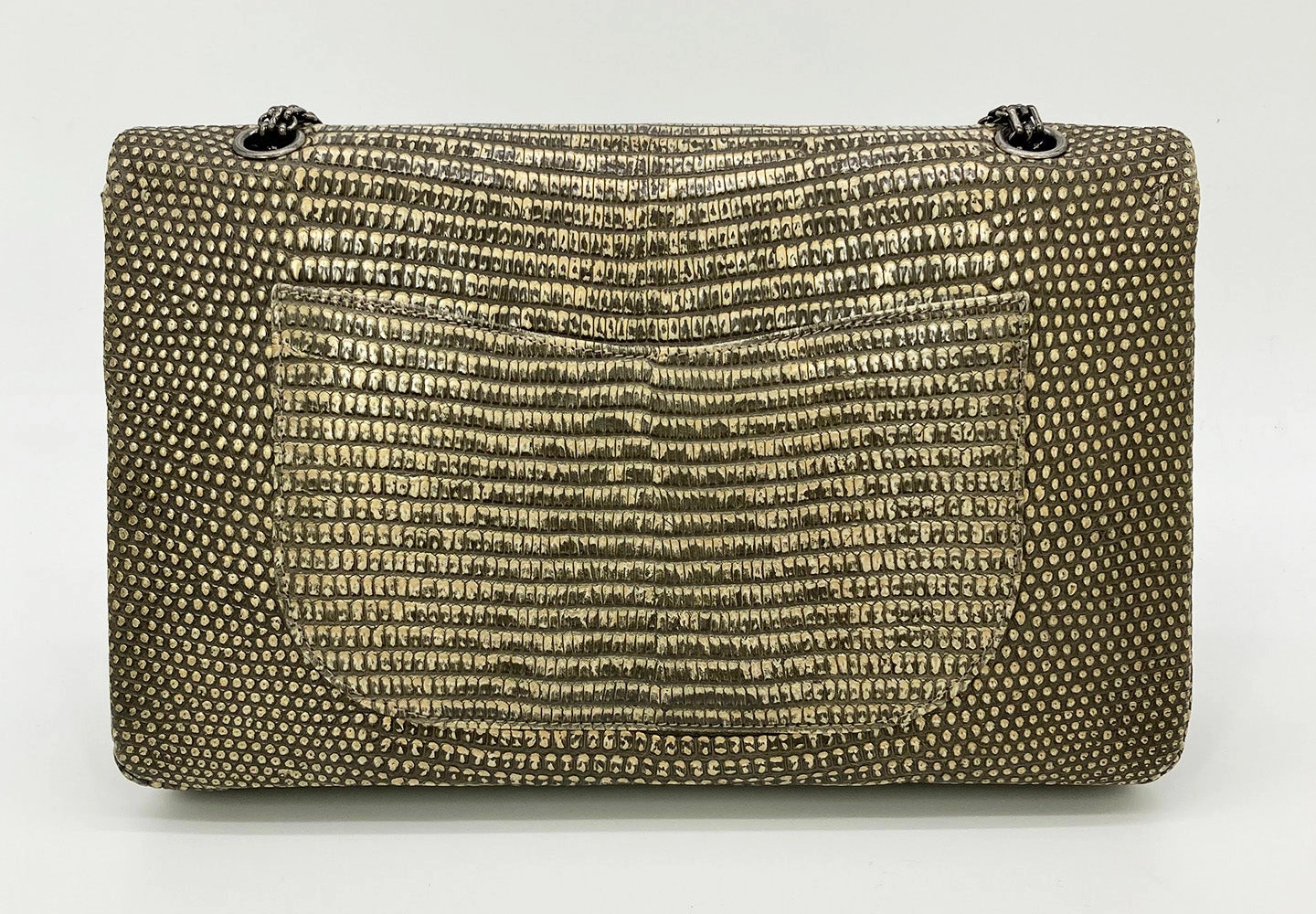 RARE Chanel Natural Lizard Double Flap Classic 227 Reissue
