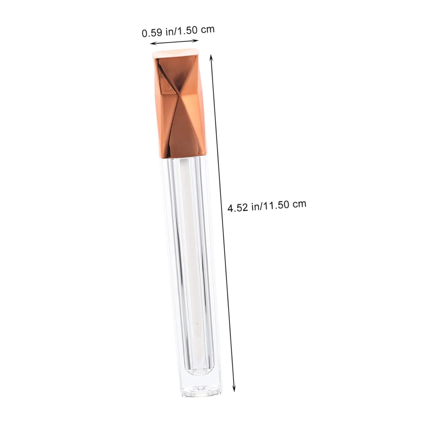 Refillable Empty Lip Gloss Containers 15pcs 5ml Plastic Lip Gloss Tubes Rose Gold Caps