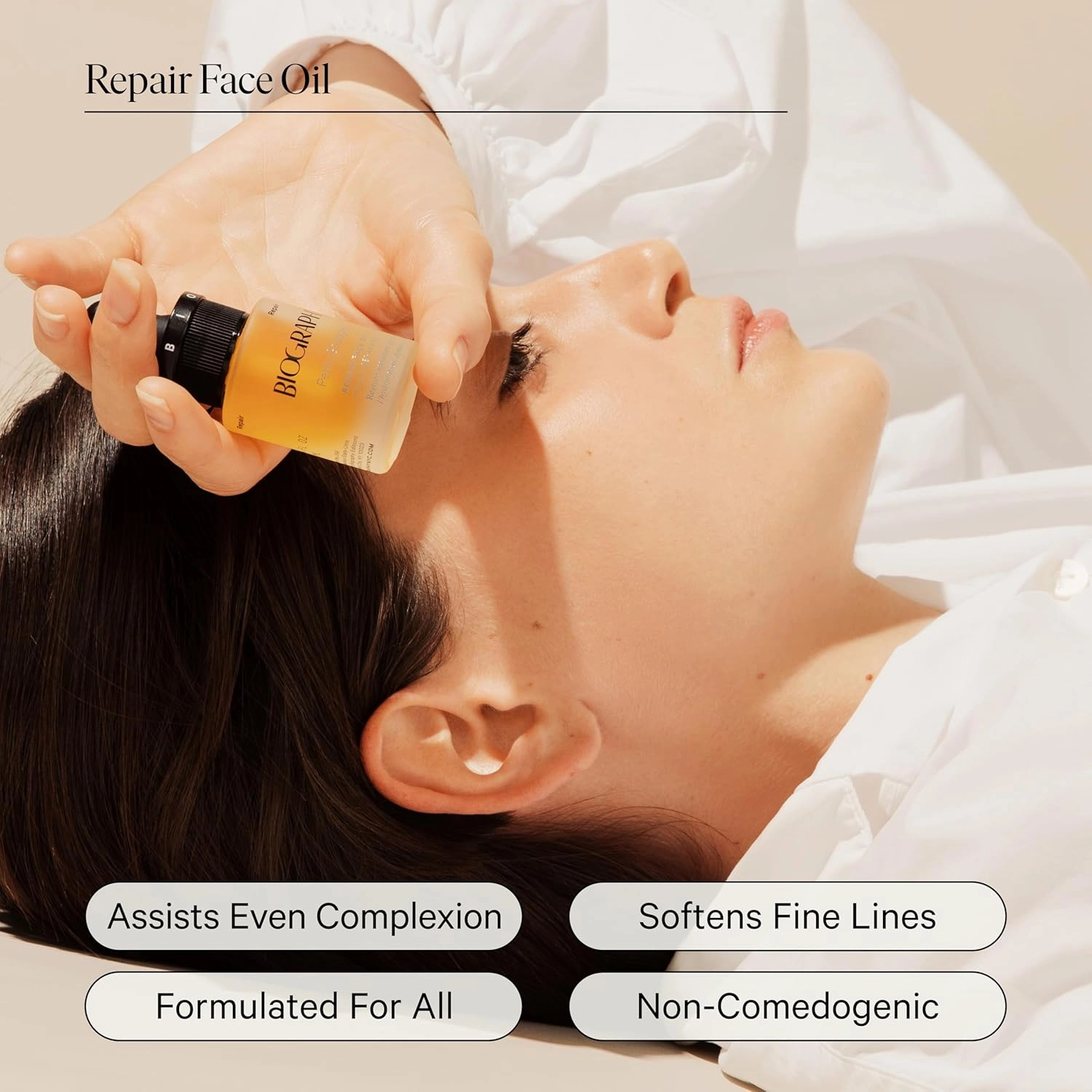 Repair Face Oil - Night Face Mask, Anti Aging, Hydrating Facial Oil for Women, Vegan Beauty, Gua Sha Facial Oil Moisturizer, Ideal for Plumping Fine Lines and Wrinkles, Petty Grudges - Biography 13 mL