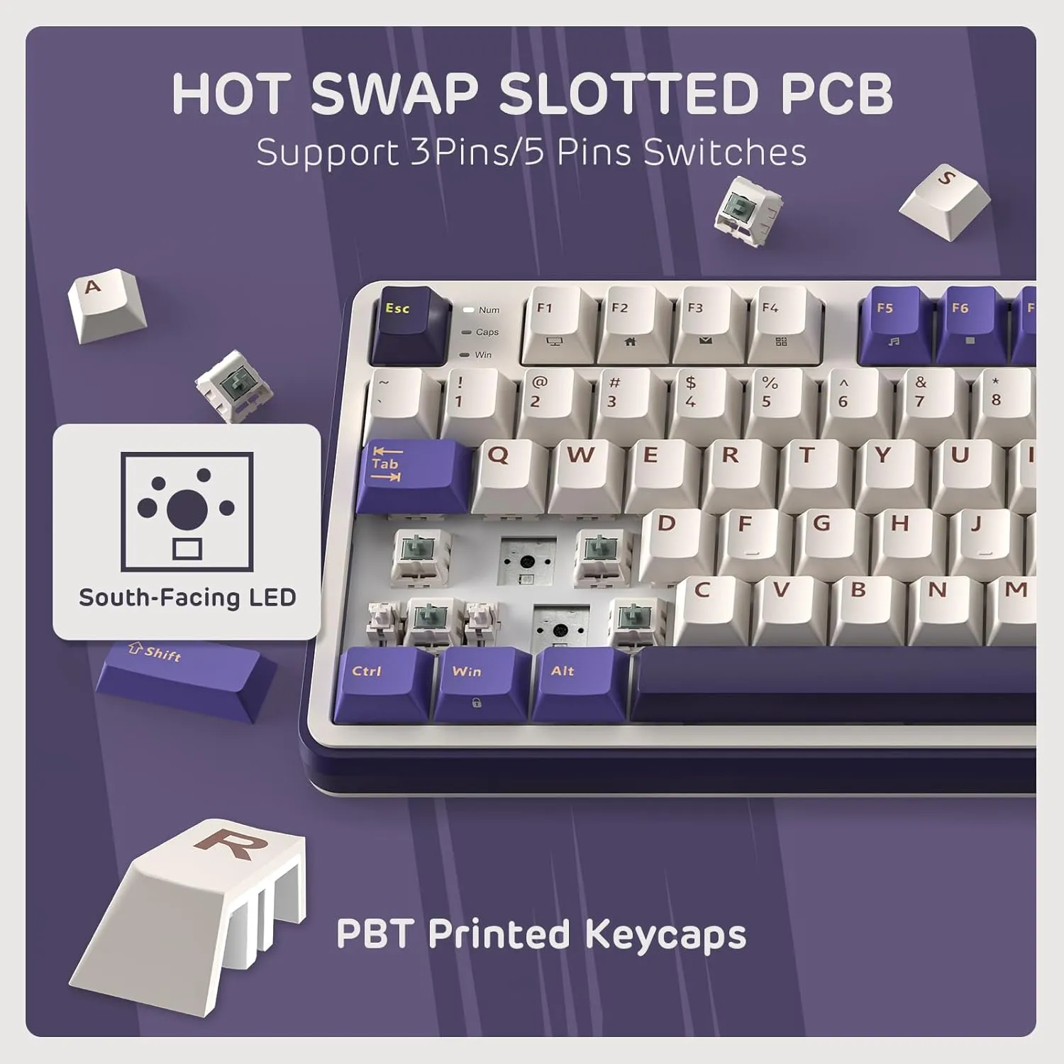 RK ROYAL KLUDGE S98 Mechanical Keyboard w/Smart Display & Knob, Top Mount 96% Wireless Mechanical Keyboard BT/2.4G/USB-C, Hot Swappable, Software Support, Massive Battery, 98 Keys