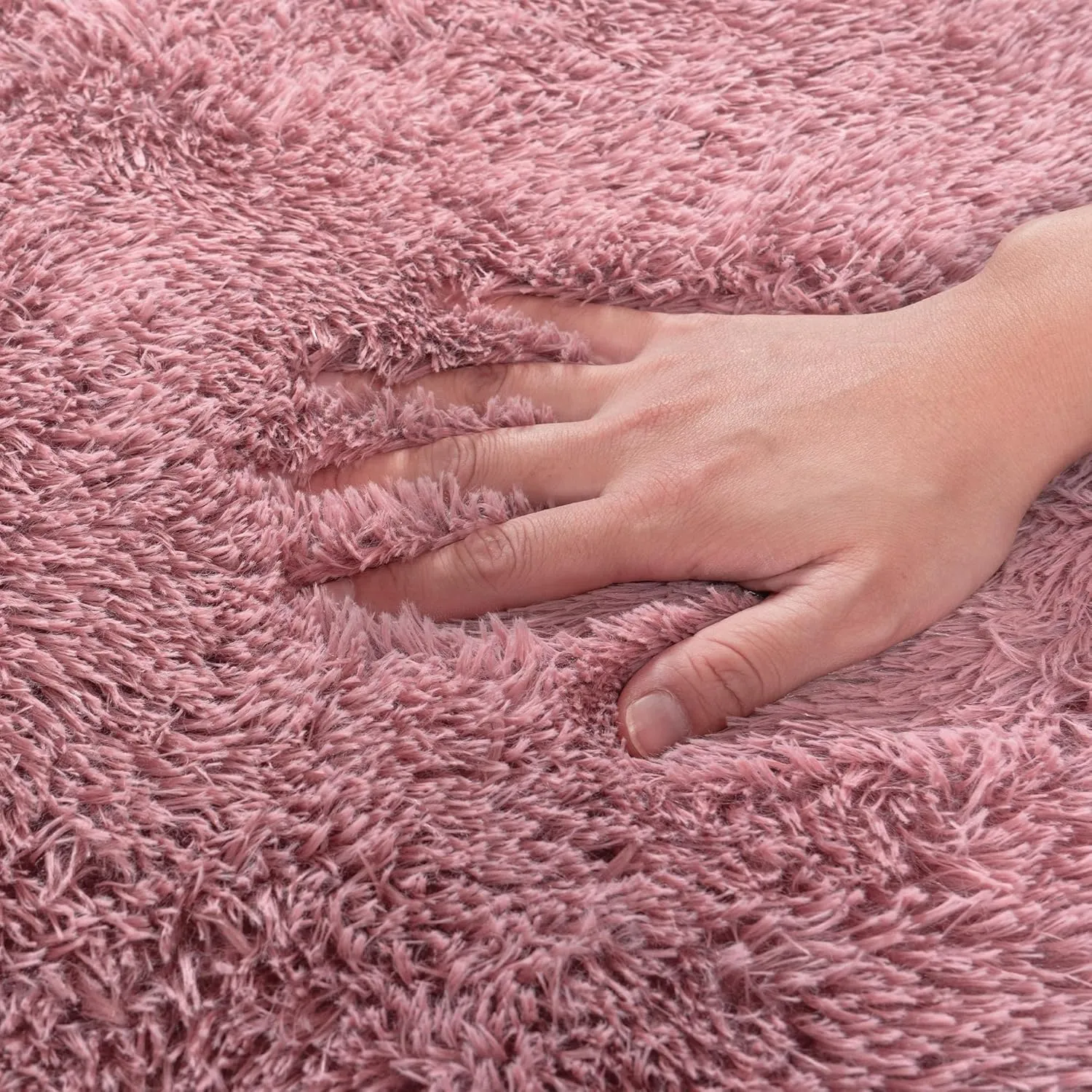 Runner Rugs for Bedroom 2x6 Rug Runners for Hallways Non Slip Soft Shag Bedside Rug, Fluffy Area Rug Throw Rugs for Living Room, Floor Carpet Runner for Nursery Kids Dorm, Blush