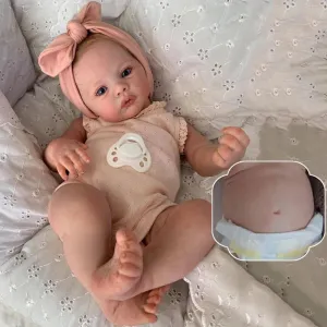 RXDOLL 18 Inch Lifelike Reborn Baby Dolls Similar Silicone Full Body Vinyl Girl Realistic Newborn Baby Dolls That Look Real Anatomically Correct Washable Toy Xmas Gifts
