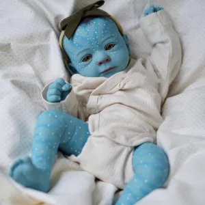 RXDOLL Realistic Reborn Avatar Baby Dolls Girl 19 Inch Soft Cloth Body Newborn Elf Babies Doll Eyes Open Real Life Like Baby Dolls Vinyl Poseable Limbs for Kids&Collectors