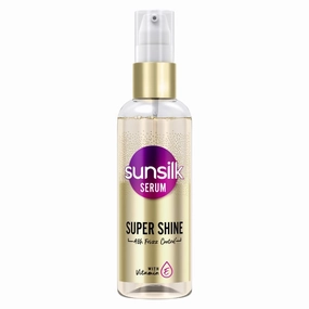 S.un-silk Super Shine Hair Serum For Dry frizzy Hair, Vitamin E Nourishment, 48 hour frizz free, non-sticky, 100ml