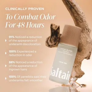 Saltair Body Oil and 2-Pack Serum Deodorant Set – Hydrating After-Shower Moisturizer and AHA Roll-On for Odor Control – Santal Bloom Scent