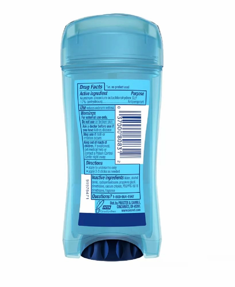 Secret Outlast Outlast XTEND Clear Gel Antiperspirant & Deodorant, Unscented, 2.6 Oz (2 Pack)