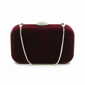 Sienna Velvet Clutch (Plum)