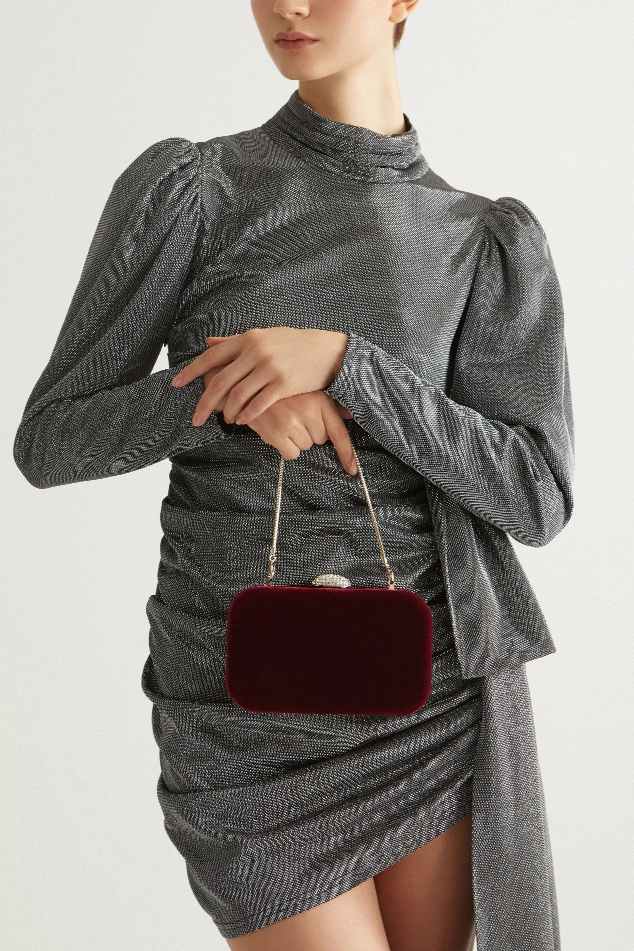 Sienna Velvet Clutch (Plum)