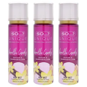 So…?...? Unique Vanilla Candy Body Mist - Delightful Perfume for Women - Sweet, Fruity Vanilla Perfume with Peach and Rose - Gifts for Women - 3 pc