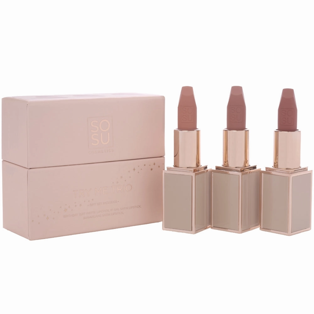 SOSU Cosmetics Try Me Trio Lipstick Gift Set