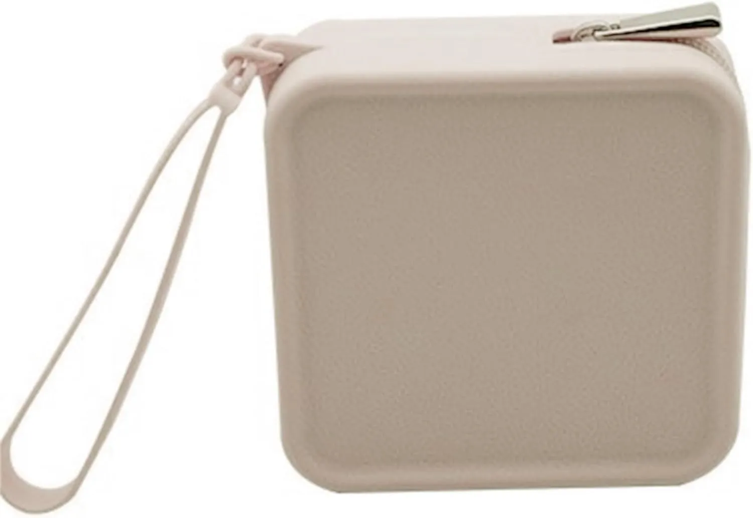 Storage Bag,Storage Bins Small Square Makeup Brush Silicone Waterproof Storage Bag for Earphone Cable Lipstick Makeup Pocket Cosmetic Bag(Beige)