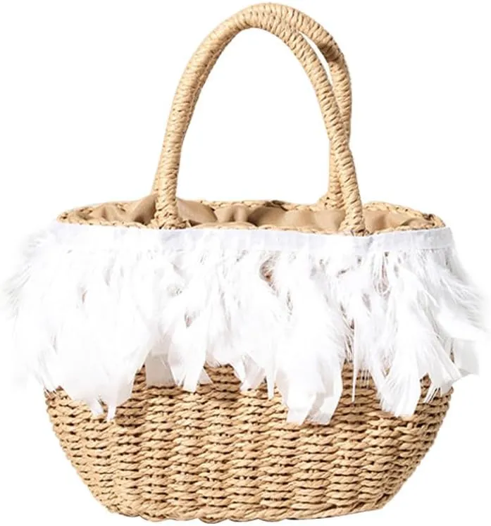 Straw Tote Rattan Summer Purse Handbags Straw Bags for Summer Raffia Tote Beach Purse Shopping Vacation Holiday