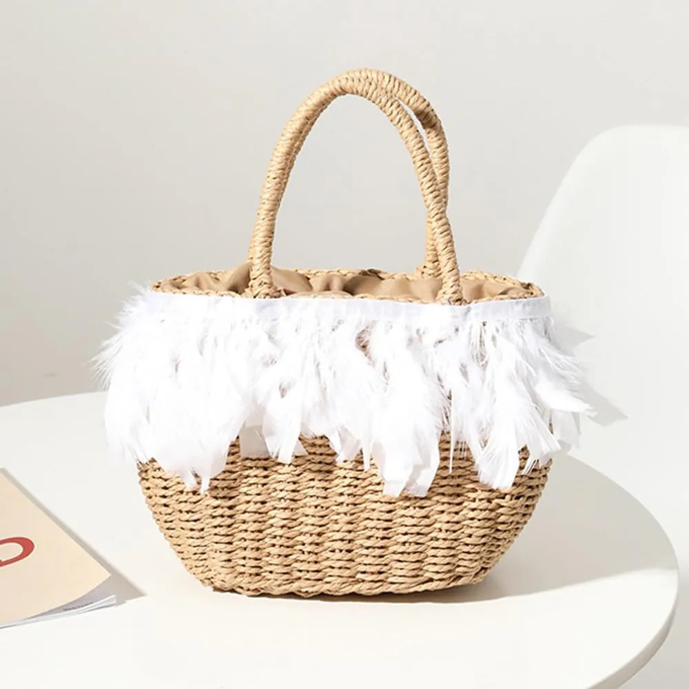 Straw Tote Rattan Summer Purse Handbags Straw Bags for Summer Raffia Tote Beach Purse Shopping Vacation Holiday