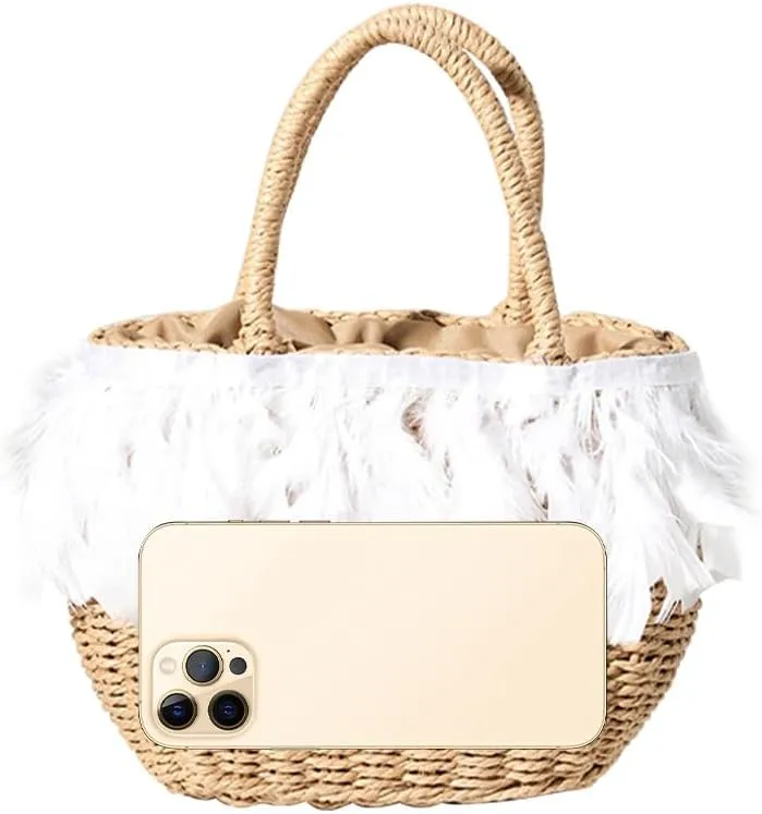 Straw Tote Rattan Summer Purse Handbags Straw Bags for Summer Raffia Tote Beach Purse Shopping Vacation Holiday