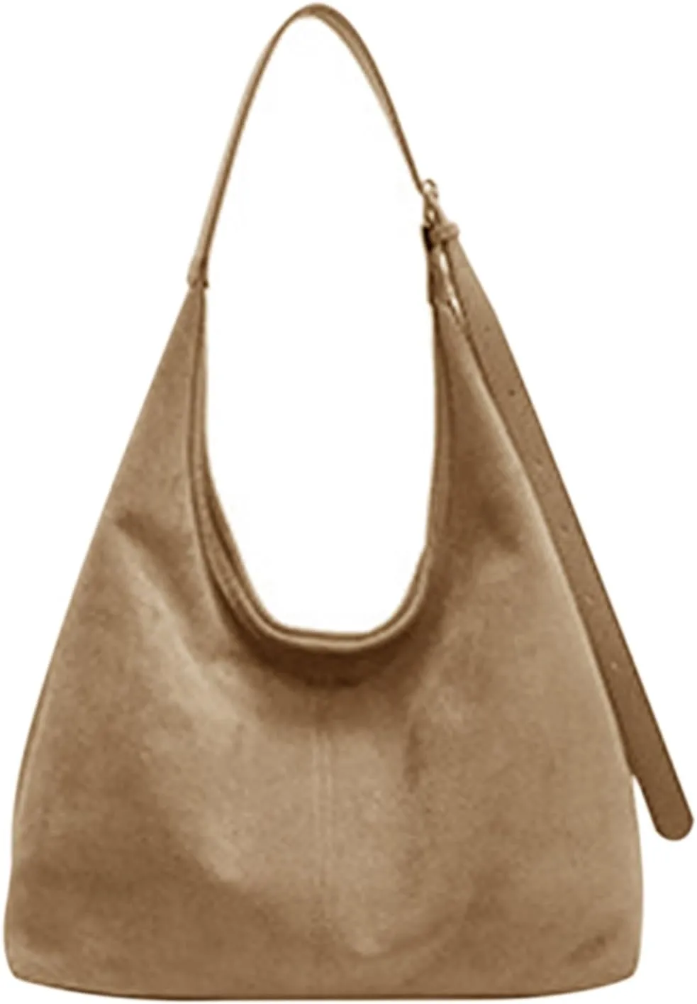 Suede Tote Bags for Women, Coffee Suede Tote Bag, Suede Shoulder Bag, Suede Handbags for Travel Shopping Work