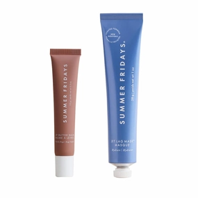 Summer Fridays Lip Butter Balm Hydrating Lip Mask - Shea Butter, Vegan - Vanilla Beige (0.5 Oz)   Jet Lag Mask Mini - Hydrating, Nourishing Face Mask with Antioxidants (1 oz)