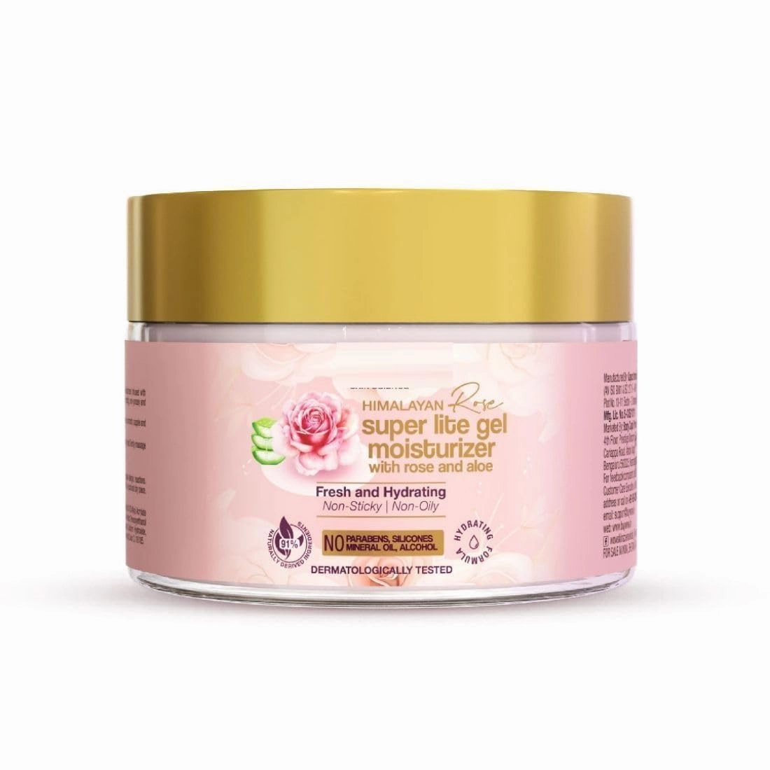 Super Light Rose Aloe Gel Moisturizer | Instant Hydration | Non-Sticky & Oil-Free | Quick Absorbing | Suitable for all Skin Types | 50 ml
