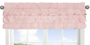 Sweet Jojo Designs Solid Color Blush Pink Shabby Chic Ruffle Window Treatment Valance for Harper Collection