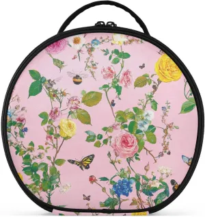 Sweet Rose Blush Toiletry Bag Travel-Size Accessories Portable Capacity Travel Cosmetic Bag with adjustable dividers 11 IN