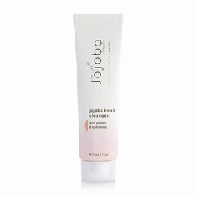 The Jojoba Company Bead Cleanser With Papaya & Quandong - Exfoliating & Hydrating Cream Face Wash - Gentle for Sensitive Skin - Pore Cleansing - For All Skin Types - 125ml