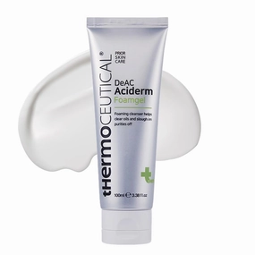tHermoCEUTICAL DeAC Aciderm Foamgel – Acne Face Wash with Salicylic & Glycolic Acid | Oil‑Control Exfoliating Cleanser for Oily, Acne‑Prone Skin | Pore Care Cleansing Foam, 3.38 fl oz