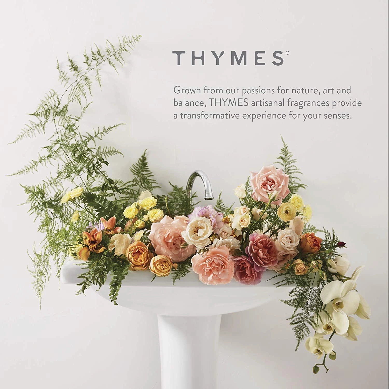 Thymes Hand Wash Refill - Lightly Scented Liquid Hand Soap for Bathroom and Kitchen Refill - Moisturizing Formula with Natural Ingredients (Goldleaf Gardenia, 24.5 fl oz)