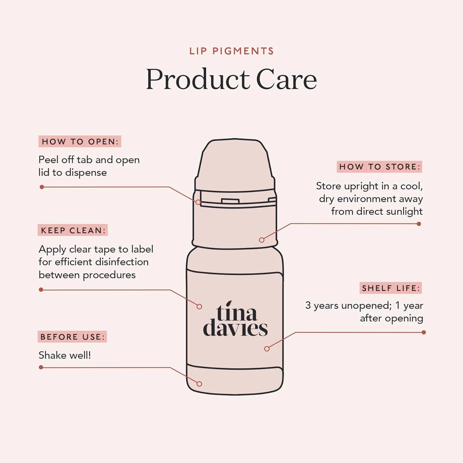 Tina Davies Professional Envy & Lust Lip Pigments - Permanent Lip Makeup - Colors Heal True to Tone - High Retention - Envy Wine, 1/2oz/15ml Bottle