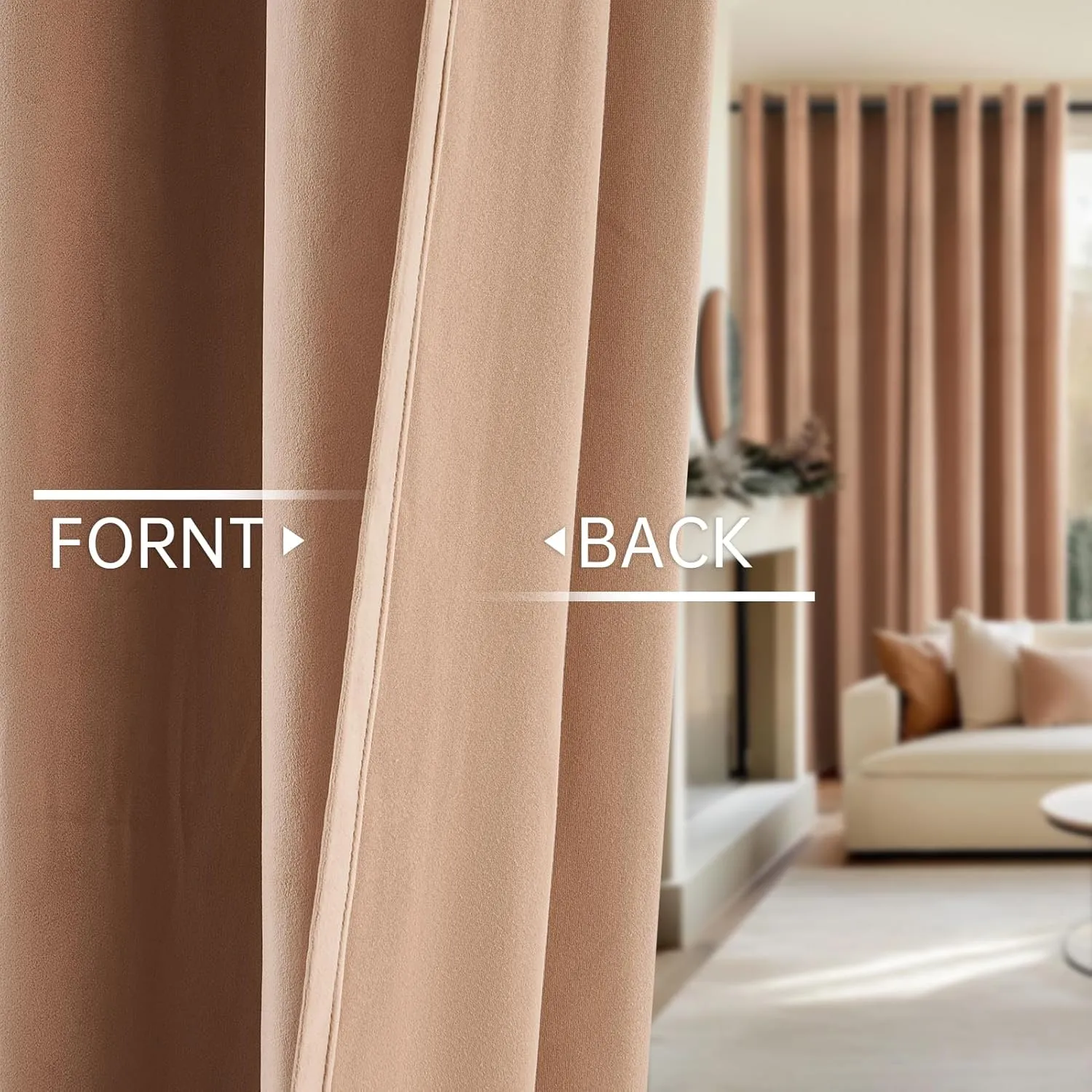 Topfinel Blush Beige Velvet Curtains Blackout Curtains 84 Inches Long,Room Darkening Thermal Insulated Soundproof Modern Nursery Grommet Crushed Velvet Drapes for Bedroom 2 Panels