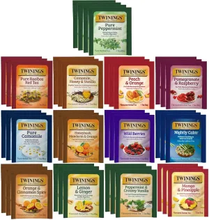 Twinings Herbal Variety Gift Box, Naturally Caffeine-Free (Pack of 40) 13 Flavors – Perfect Gourmet Gift Set