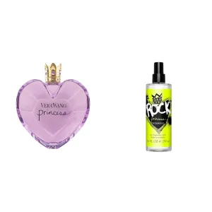 Vera Wang Princess and Rock Princess Eau de Toilette Spray Bundle - 3.4 and 8 Fl Ounces