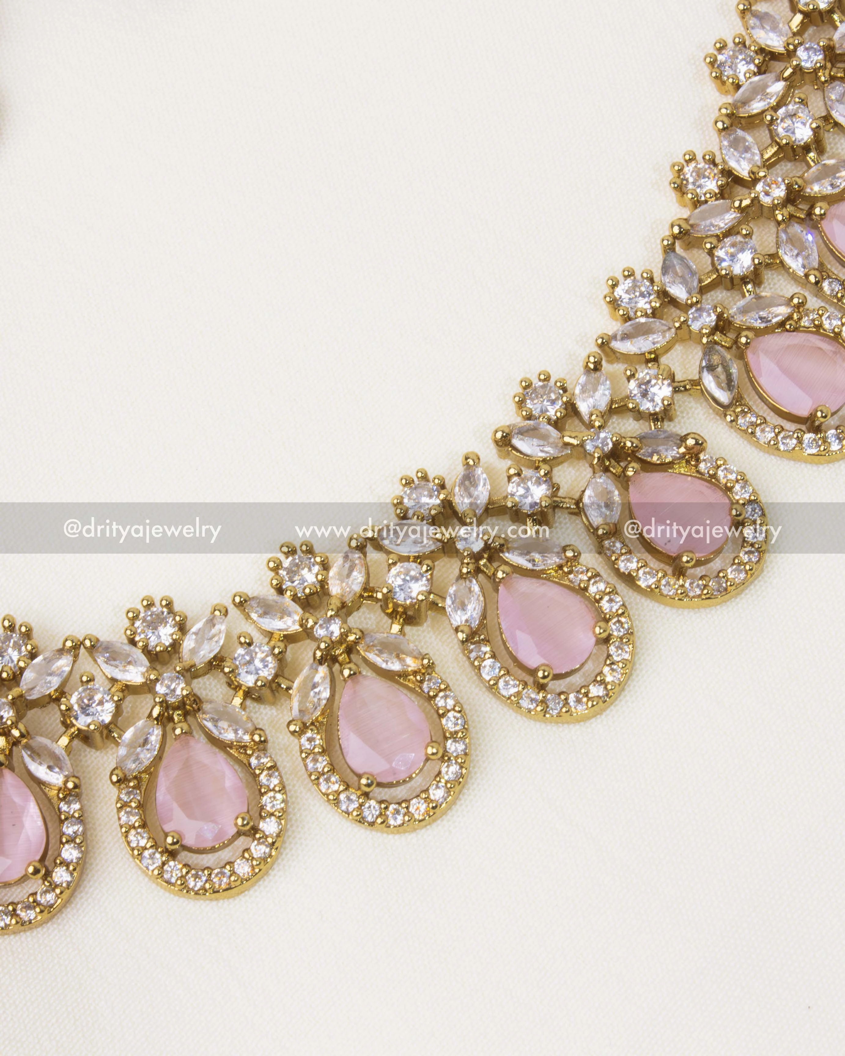 Victorian Short Necklace Set - Blush Pink