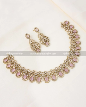 Victorian Short Necklace Set - Blush Pink