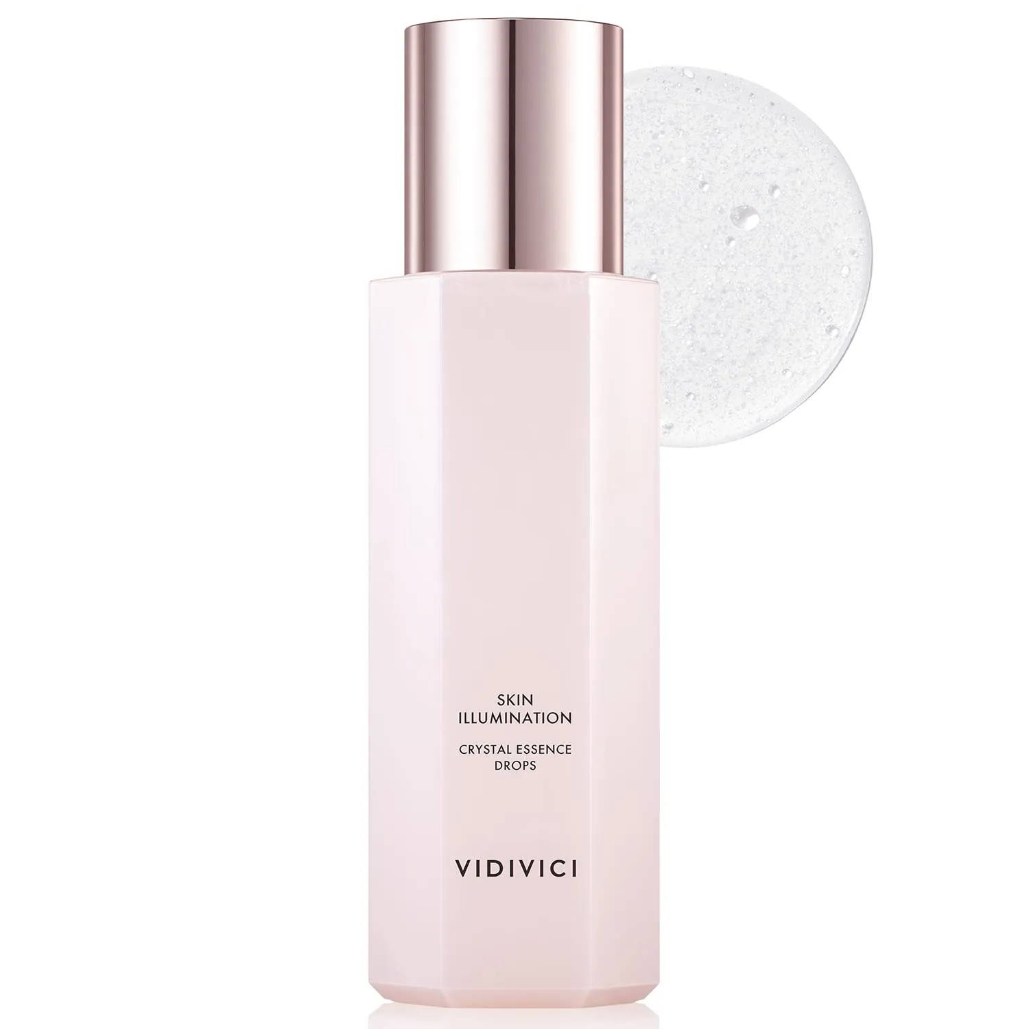 VIDIVICI Skin Illumination Crystal Essence Drops – Radiance Booster Hydrating Essence with Rose Essential Oil & Niacinamide - Rose Water Essence for Soft, Glowing, and Elastic Skin, 6.01 fl.oz.
