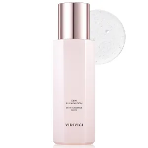 VIDIVICI Skin Illumination Crystal Essence Drops – Radiance Booster Hydrating Essence with Rose Essential Oil & Niacinamide - Rose Water Essence for Soft, Glowing, and Elastic Skin, 6.01 fl.oz.