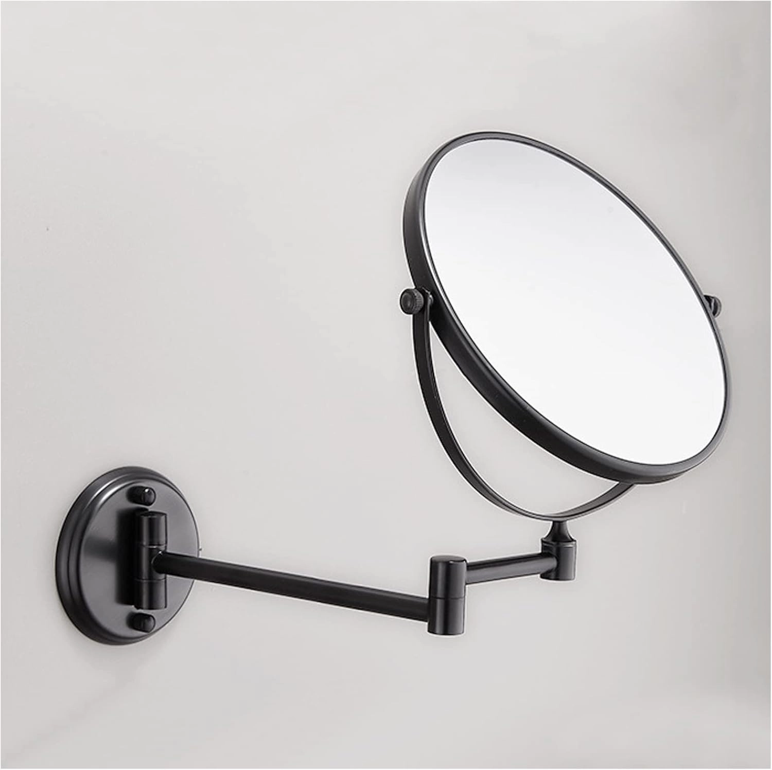 Wall Mounted Makeup Mirror, 1x/ 3X Magnifying Mirror, 8'' Two-Sided Swivel Extendable Bathroom Mirror, Make Up Mirror, 360° Swivel Double Sided Extendable Bathroom Mirror for Shaving