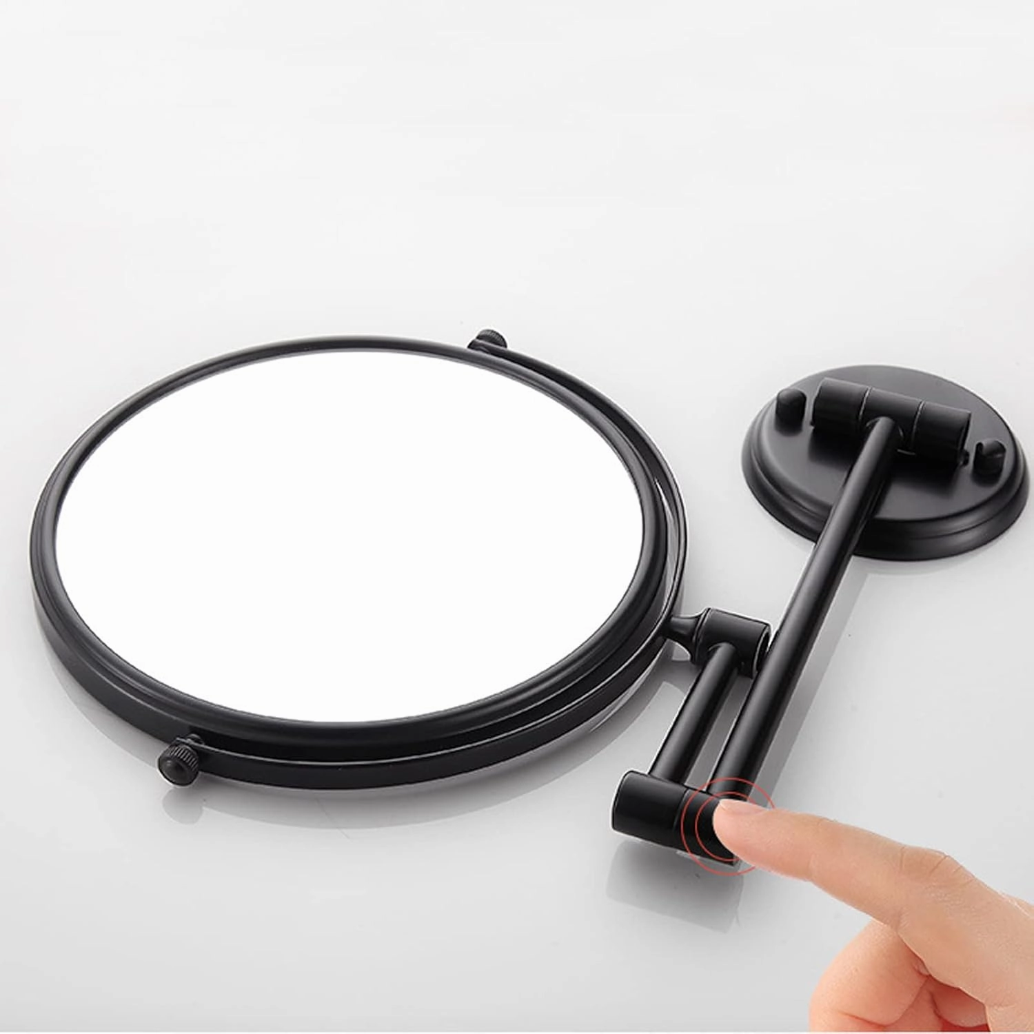 Wall Mounted Makeup Mirror, 1x/ 3X Magnifying Mirror, 8'' Two-Sided Swivel Extendable Bathroom Mirror, Make Up Mirror, 360° Swivel Double Sided Extendable Bathroom Mirror for Shaving