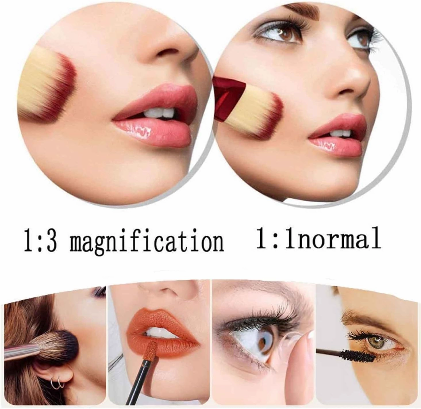 Wall-Mounted Makeup Mirror with Light and Magnification 3X, 2-Sided with 3 Color Led Dimmable, 360 Swivel Extension Shaving for BathroomAntique,Plug