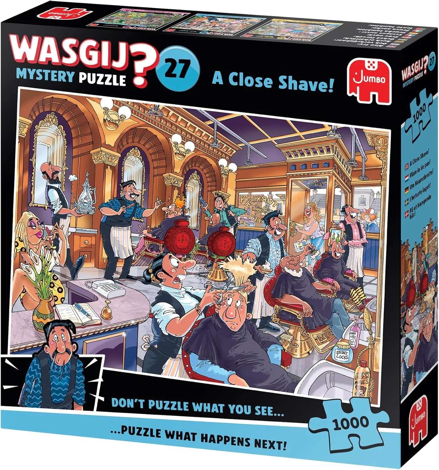 Wasgij Mystery 27 - A Close Shave! - Adult Puzzle - Funny - 100% Recycled Cardboard - 1000 Pieces - Jumbo