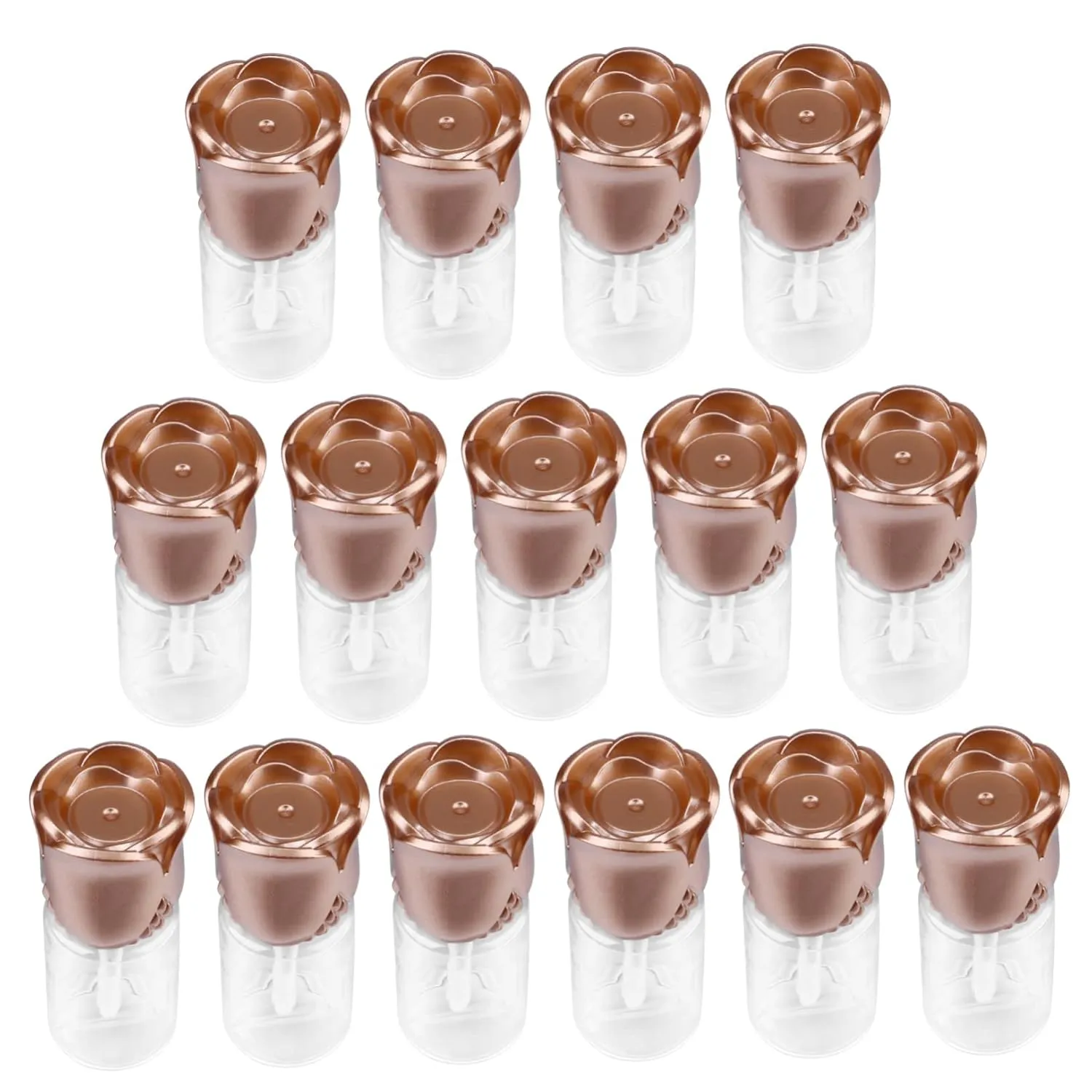 Waterproof Rose Gold Diy Lip Gloss Tubes 15pcs Plastic Bottles Screw Cap for Travel