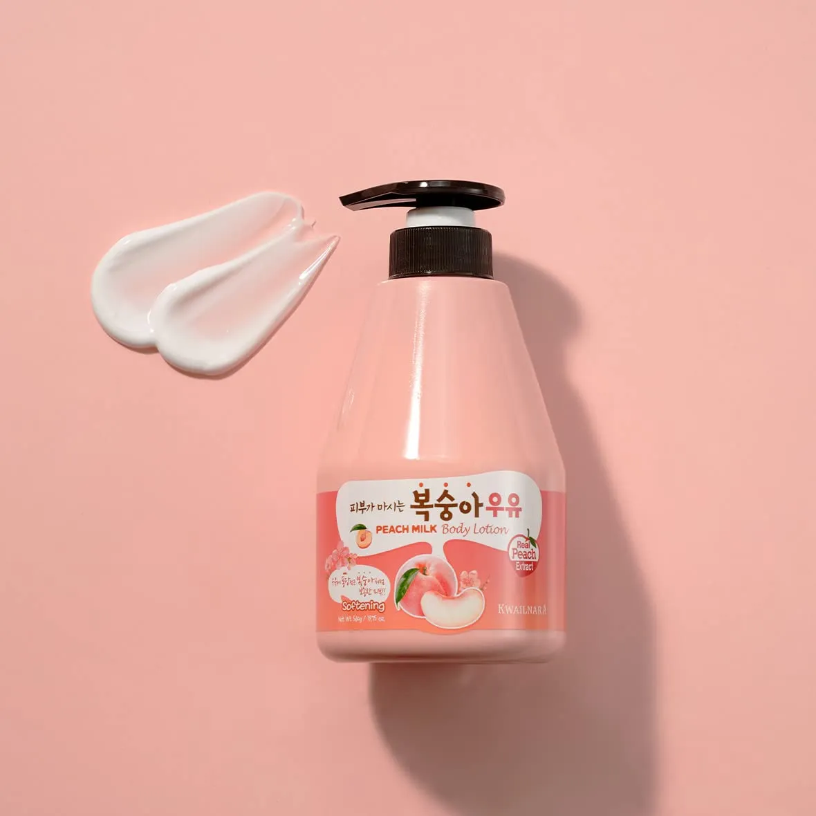 WELCOS KWAILNARA Peach Milk Body Lotion – Korean Body Lotion for Smooth & Soft Skin 560 g / 19.75 Fl. Oz
