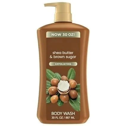 Women Body Wash, Shea Butter & Brown Sugar Shower Gel for Dry Skin 30 fl oz (Pack of 1)