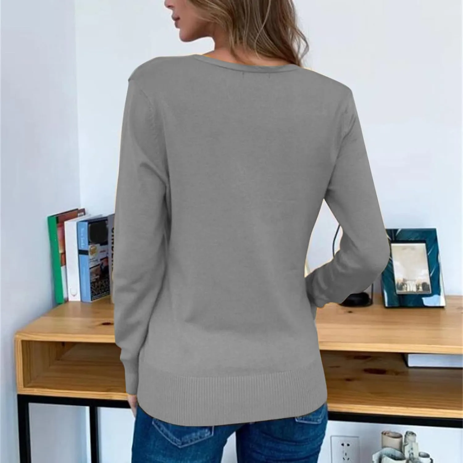 Women's Chunky Cardigans Sweaters Simple Versatile Short Coat Women's Cardigan Cable Knit Chunky Outwear Coats