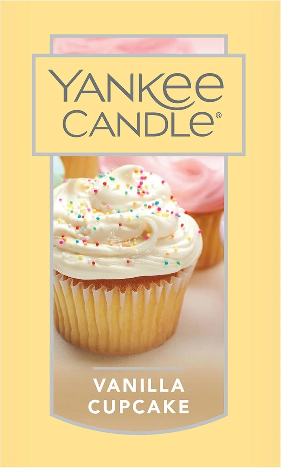 Yankee Candle Vanilla Cupcake Scented Classic 22oz Large Jar Single Wick Candle, Over 110 Hours of Burn Time, Ideal for Creating Relaxing Ambience & Holiday Gifting