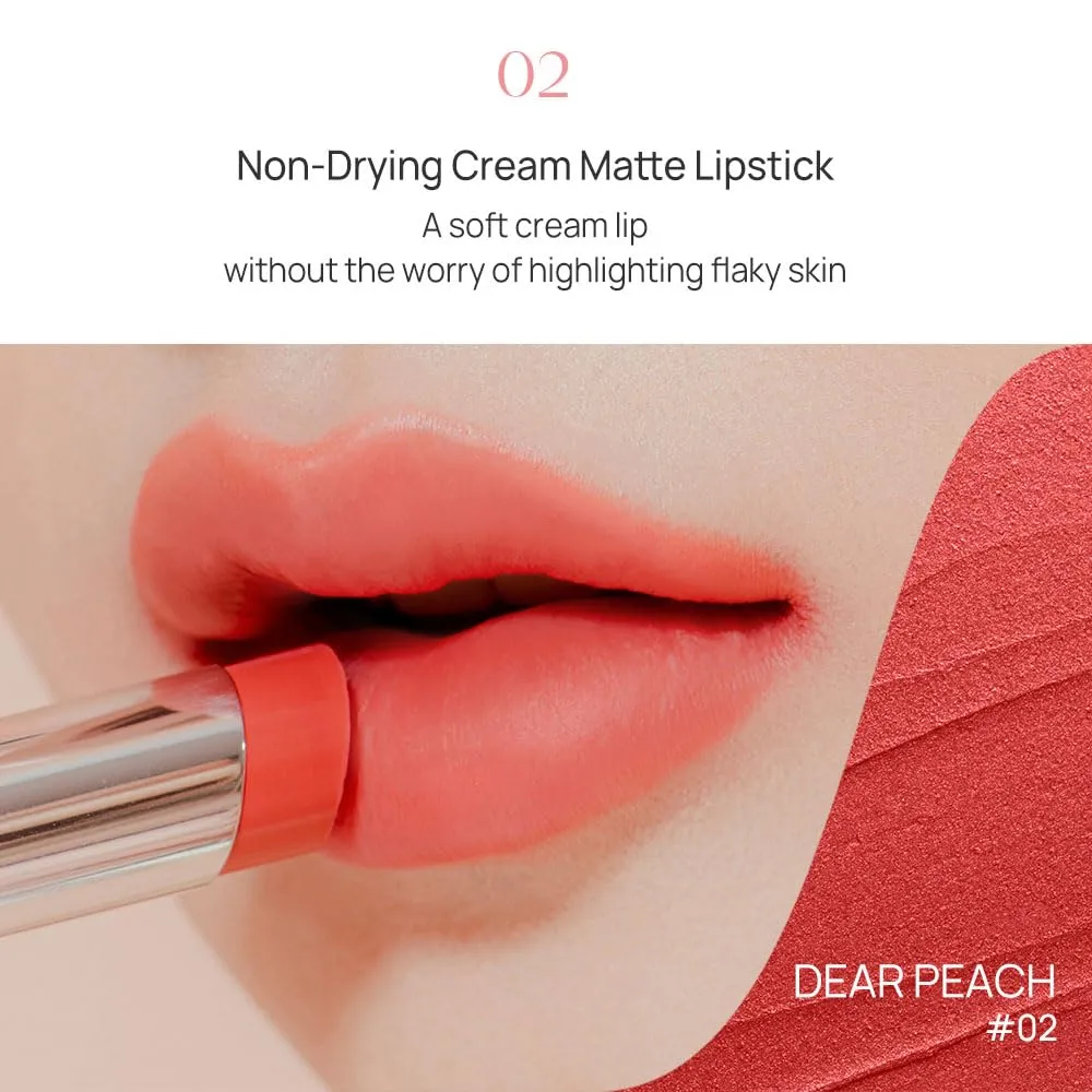 YNM Cream Matte Lipstick (06 PLUM MAUVE, 5.5g), Long Lasting, Non-Drying,K-beauty, Buildable, Lightweight Formula, Semi-Sheer, Highly Pigmented