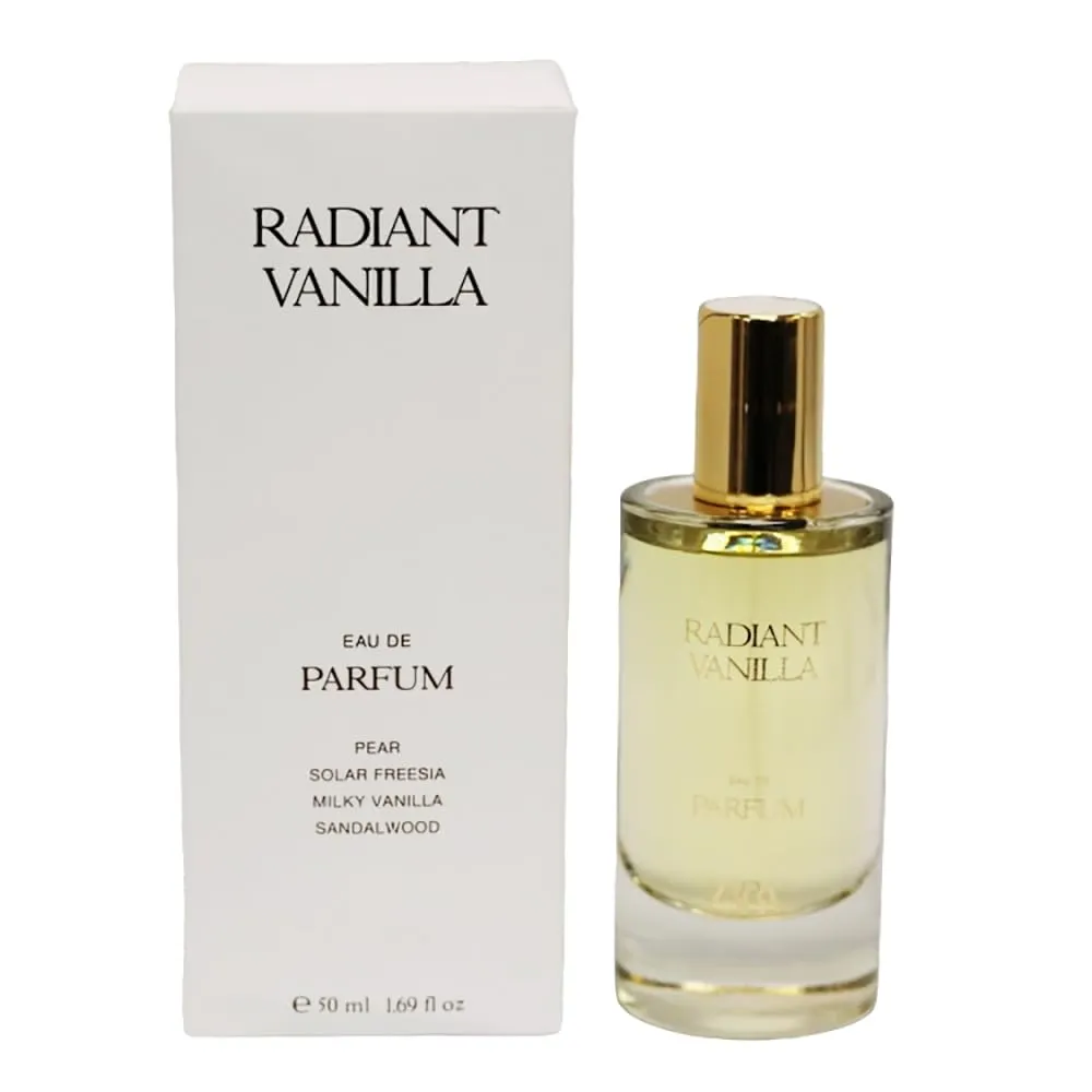 Zara Radiant Vanilla Women Perfume Bright Floral Scent with Pear Sandalwood Freesia and Creamy Vanilla Fragrance by Jérôme Epinette Eau de Parfum EDP 50ml (1.7 fl. oz.)